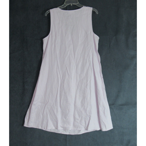 J Jill Love Linen Dress Womens Large Lilac Lagenlook Midi Shift Beachy Travel - Picture 2 of 7